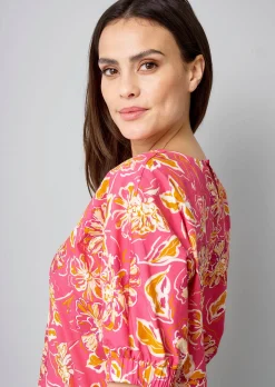 Bluse mit Gummizug am Ärmel