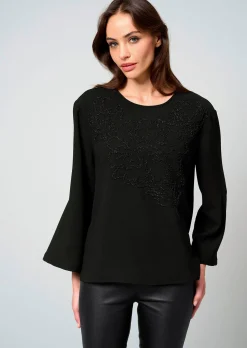 Bluse mit Perlenmotiv