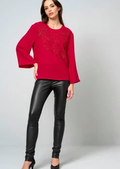 Bluse mit Perlenmotiv