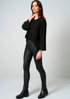 Bluse mit Perlenmotiv