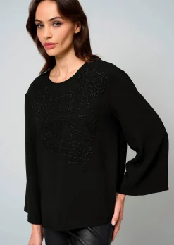 Bluse mit Perlenmotiv