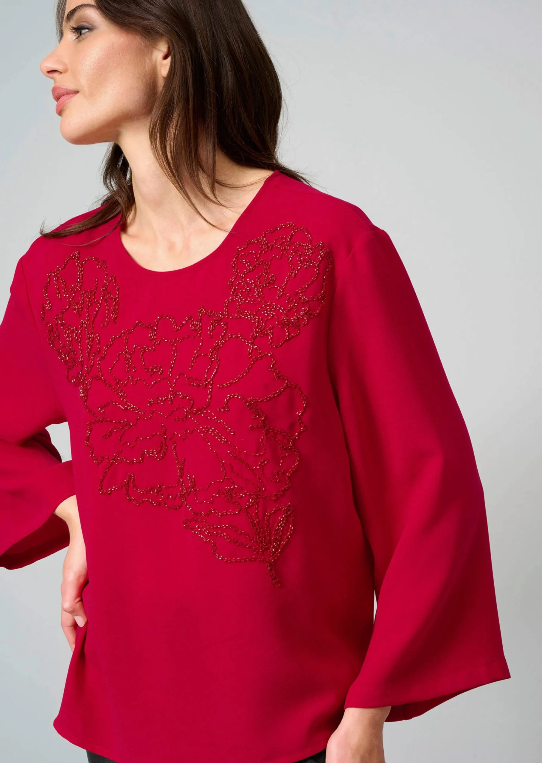 Bluse mit Perlenmotiv