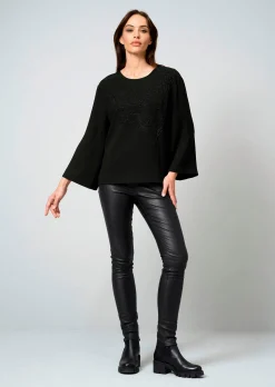 Bluse mit Perlenmotiv