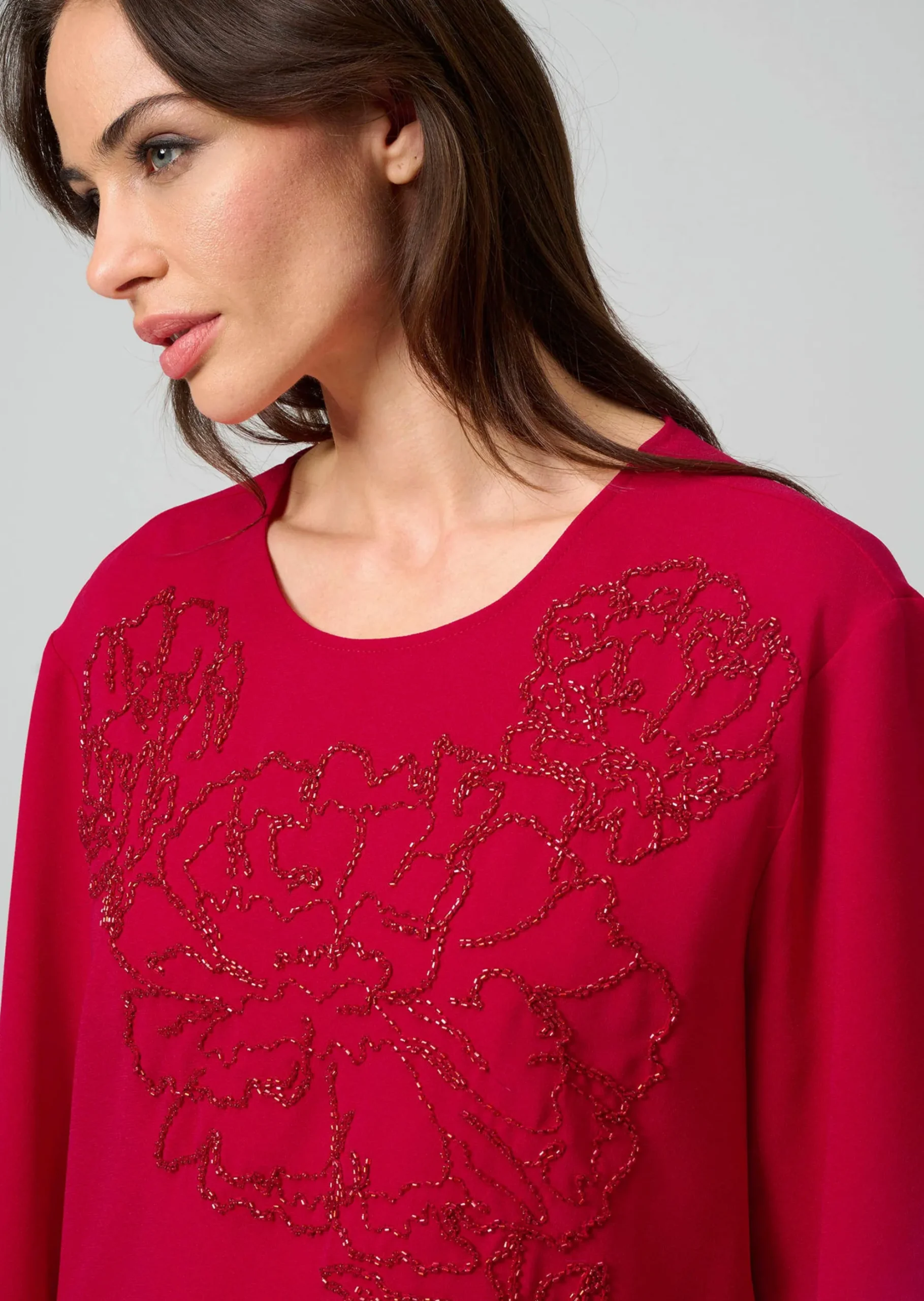 Bluse mit Perlenmotiv