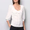 Bluse mit Riegel im Vorderteil