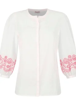Bluse mit Stickerei am Ärmel