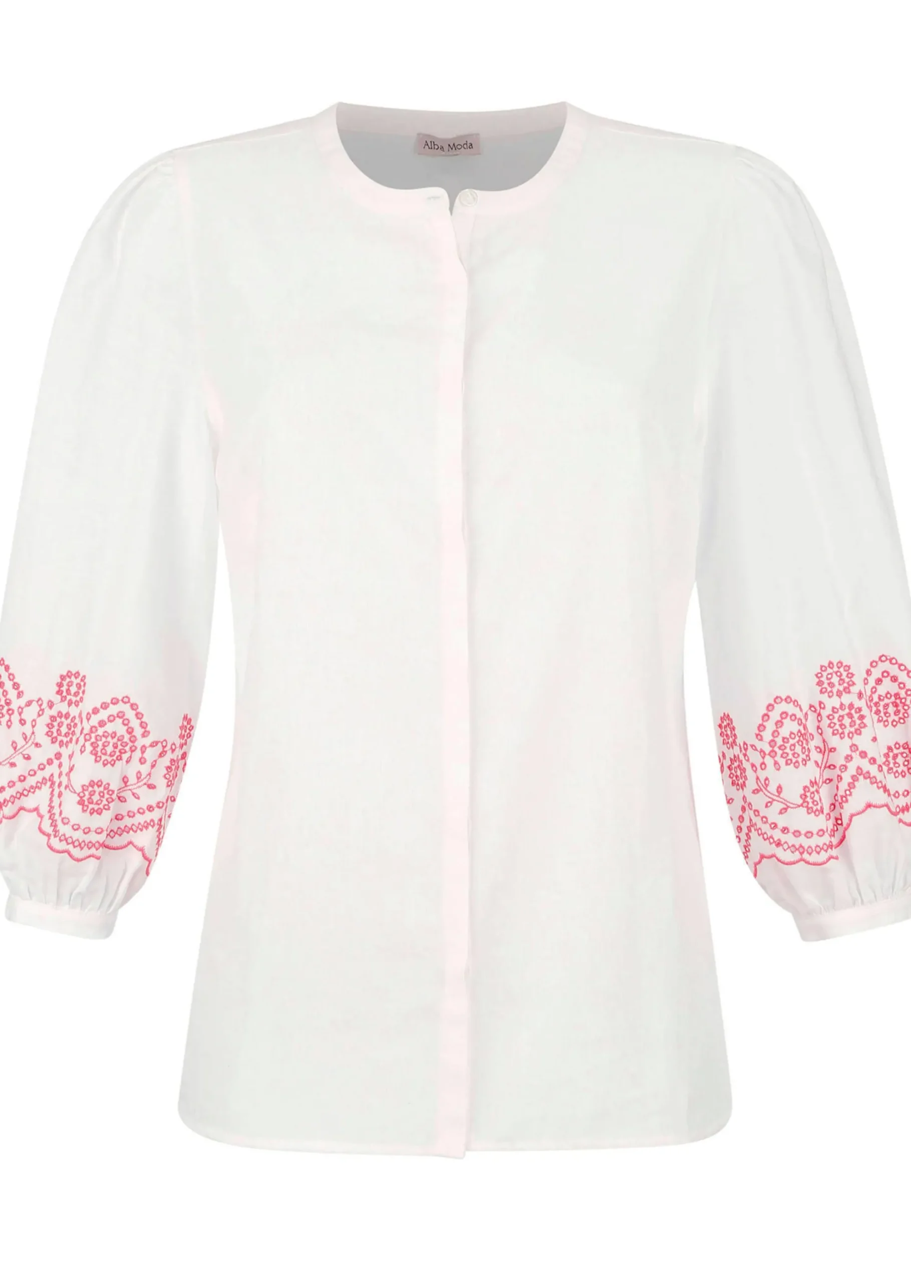 Bluse mit Stickerei am Ärmel