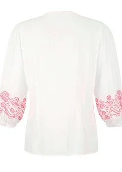 Bluse mit Stickerei am Ärmel
