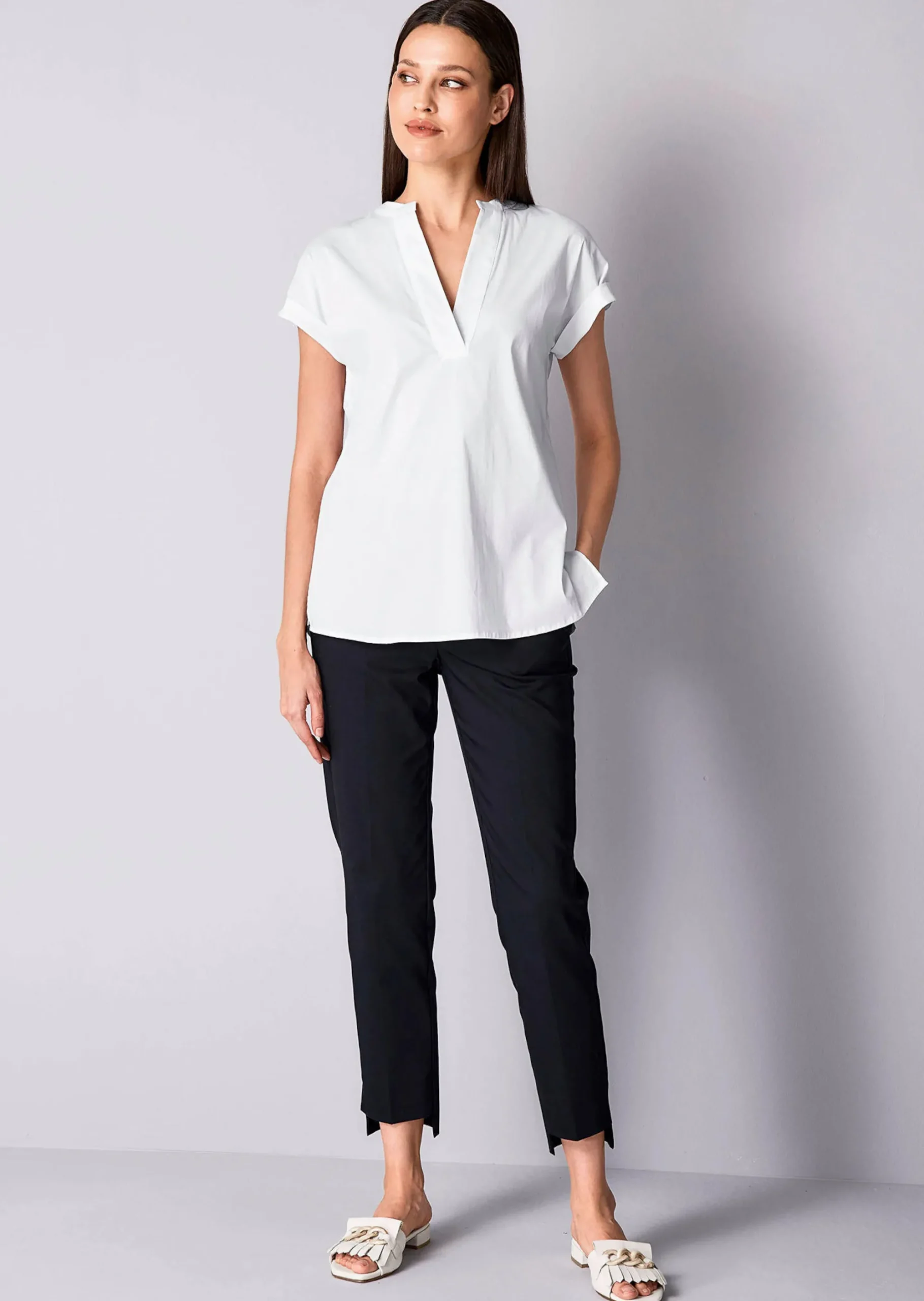 Bluse mit V-Ausschnitt