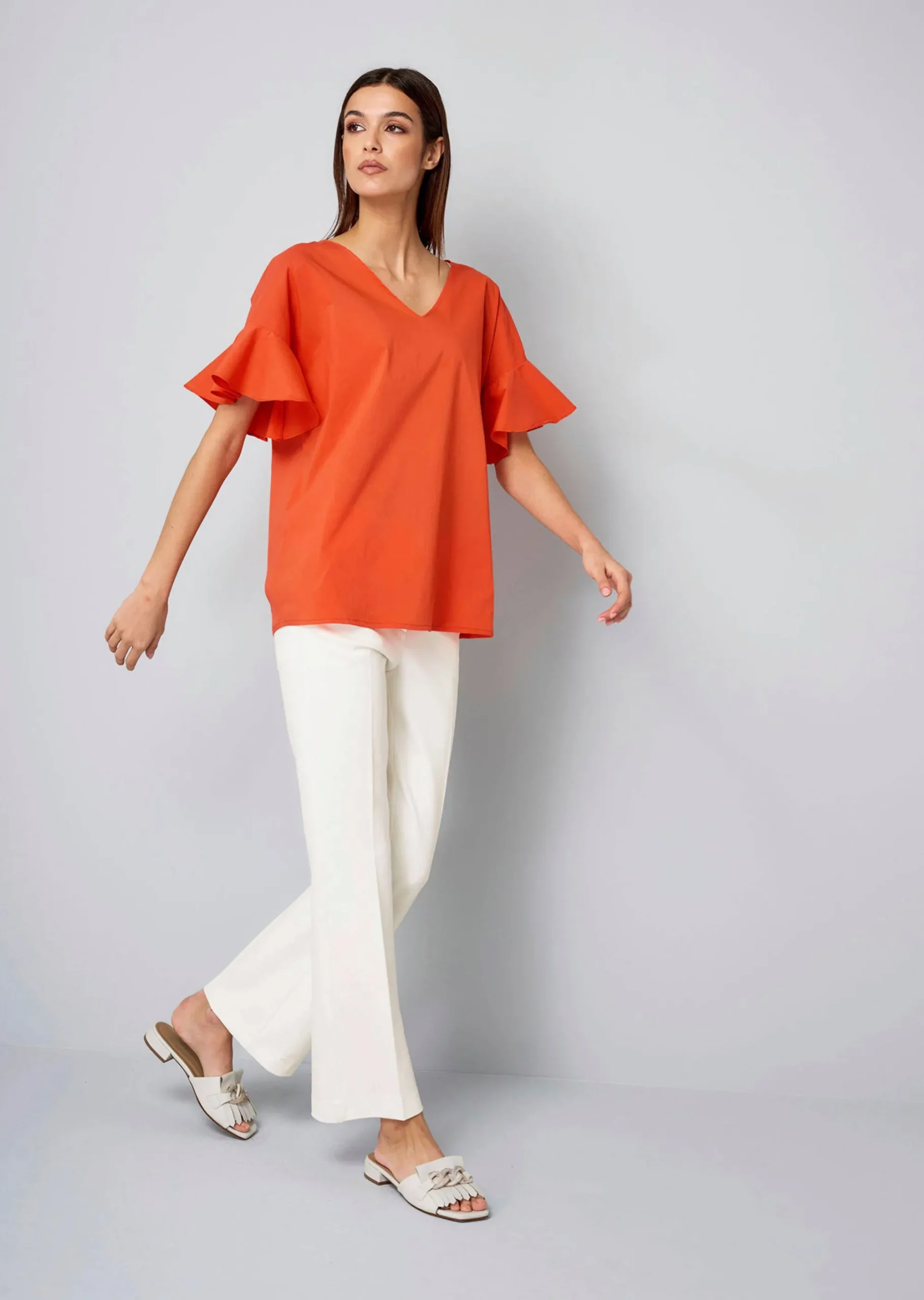 Bluse mit V-Ausschnitt