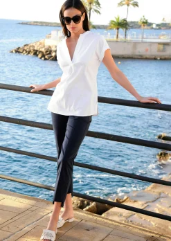 Bluse mit V-Ausschnitt