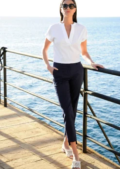 Bluse mit V-Ausschnitt