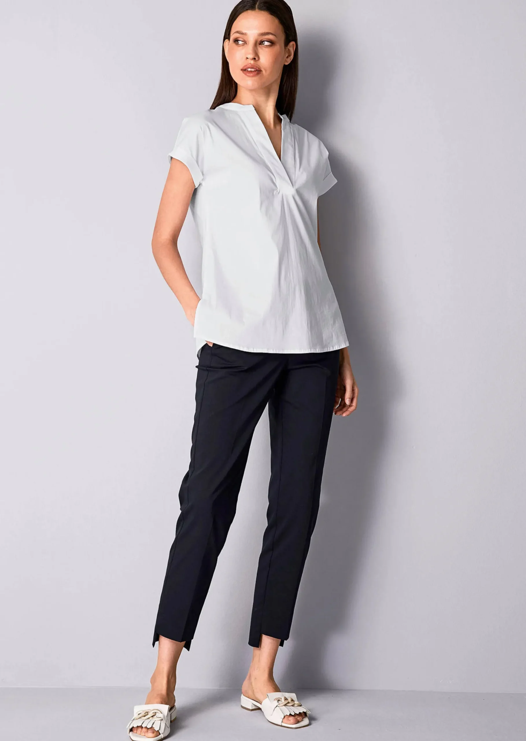 Bluse mit V-Ausschnitt