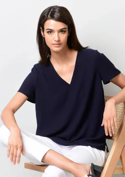 Bluse mit V-Ausschnitt