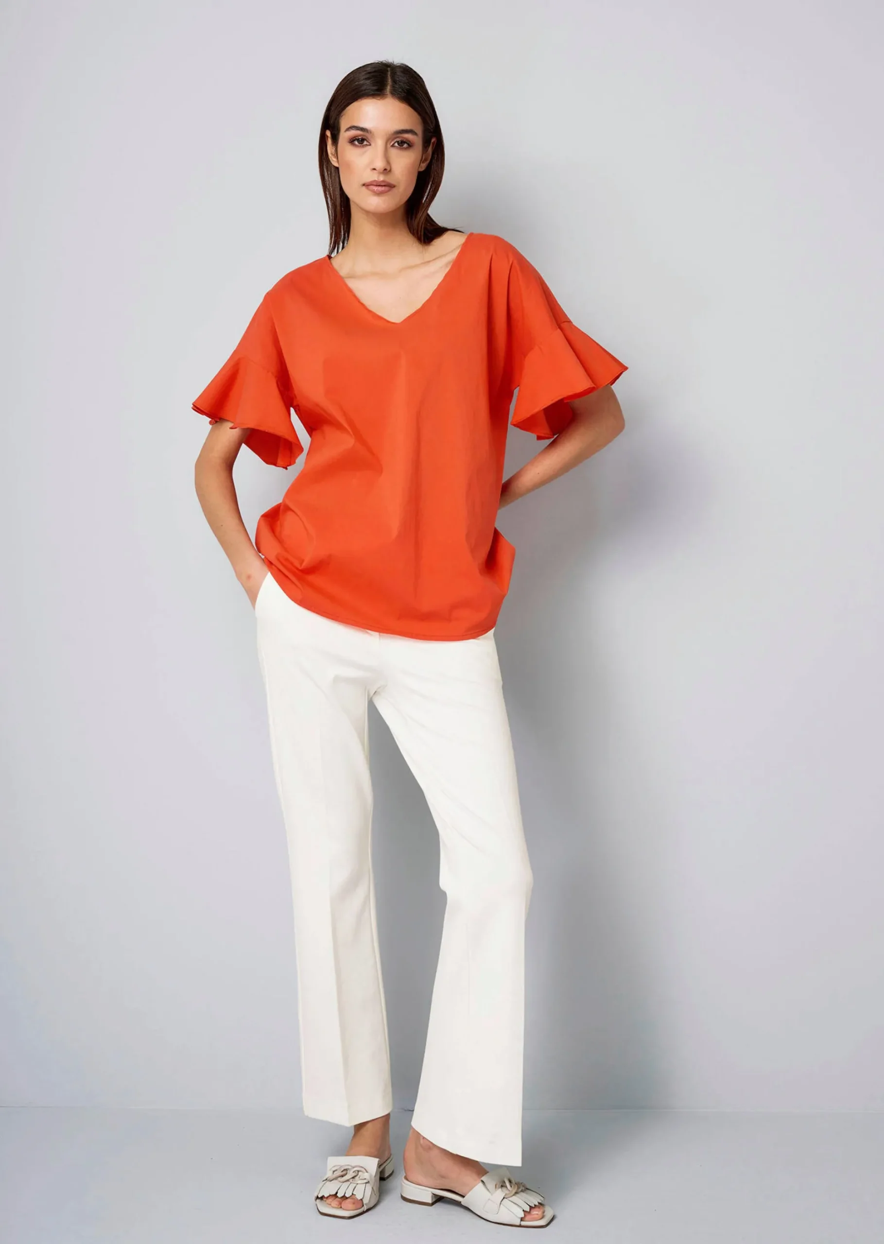 Bluse mit V-Ausschnitt