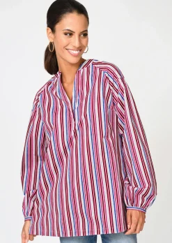 Bluse mit verschiedenfarbenen Streifen