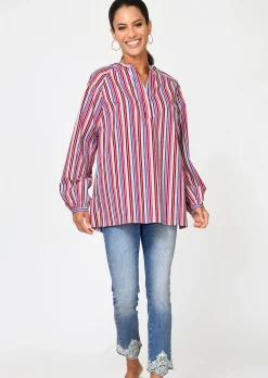 Bluse mit verschiedenfarbenen Streifen