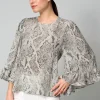 Bluse mit Volant am Ärmel