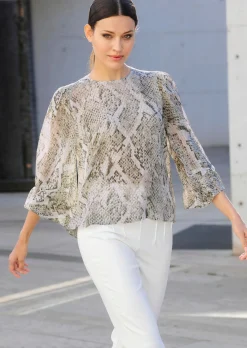 Bluse mit Volant am Ärmel