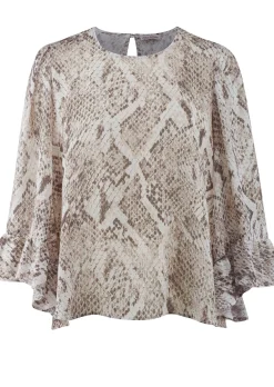 Bluse mit Volant am Ärmel