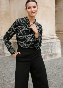 Bluse mit Wasserfallkragen