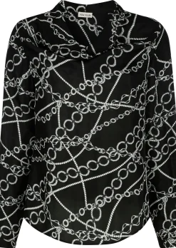 Bluse mit Wasserfallkragen