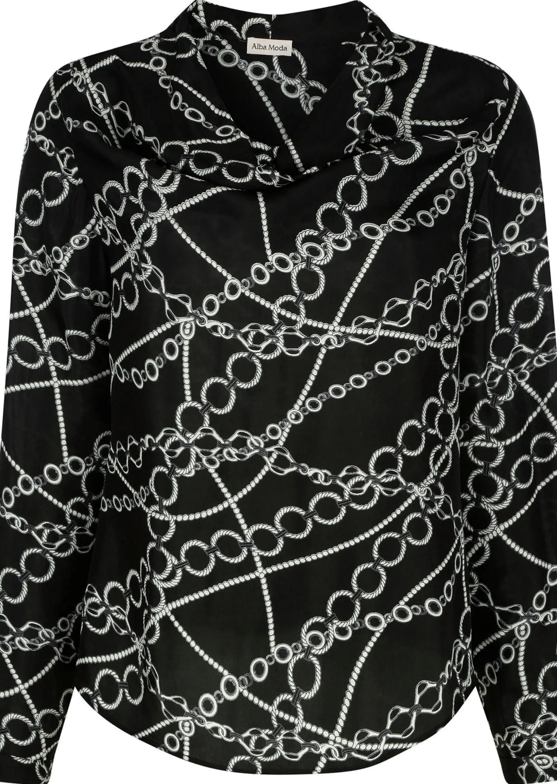 Bluse mit Wasserfallkragen