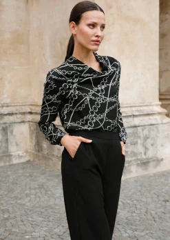 Bluse mit Wasserfallkragen
