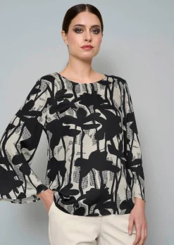 Bluse mit Zierband im Rücken