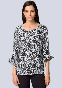 Druckbluse mit grafischem Dessin