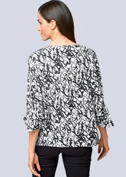 Druckbluse mit grafischem Dessin