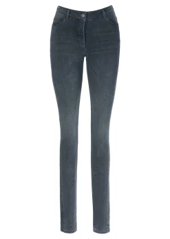 Enge Jeans mit Raffung