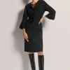 Etui-Kleid mit Trompetenärmeln