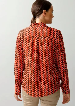 Hemdbluse in grafischem Dessin