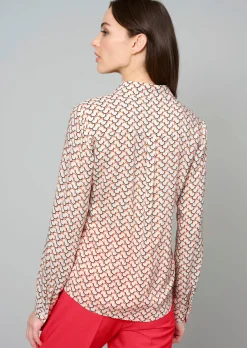 Hemdbluse in grafischem Dessin