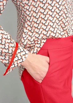 Hemdbluse in grafischem Dessin