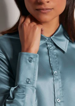 Hemdbluse mit glänzendem Finish