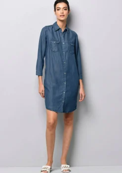 Hemdblusenkleid in Jeansoptik aus trageangenehmer Lyocellware