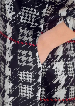 Jerseykleid mit Hahnentrittdessin
