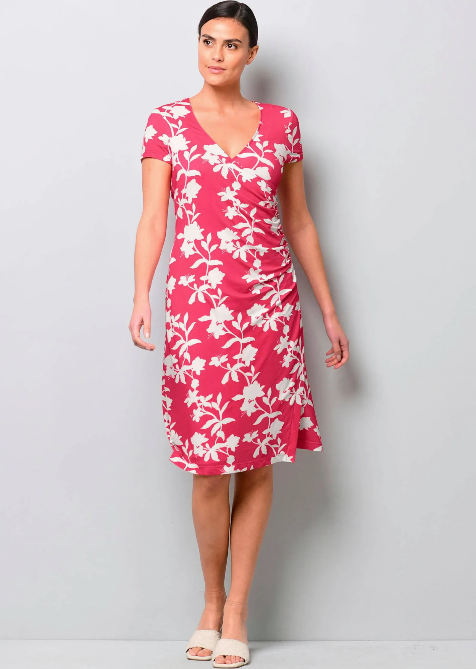Jerseykleid mit Raffung