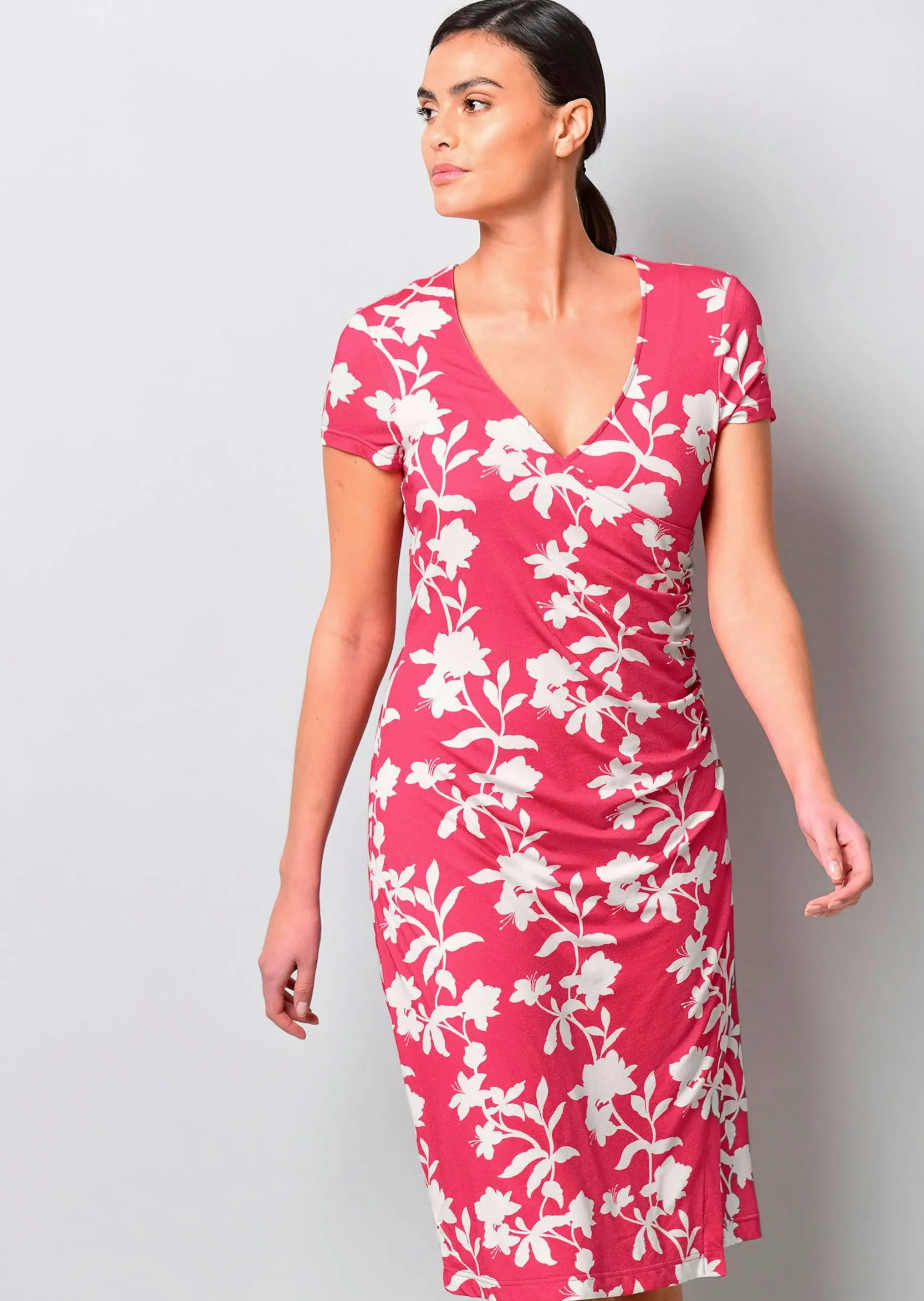 Jerseykleid mit Raffung