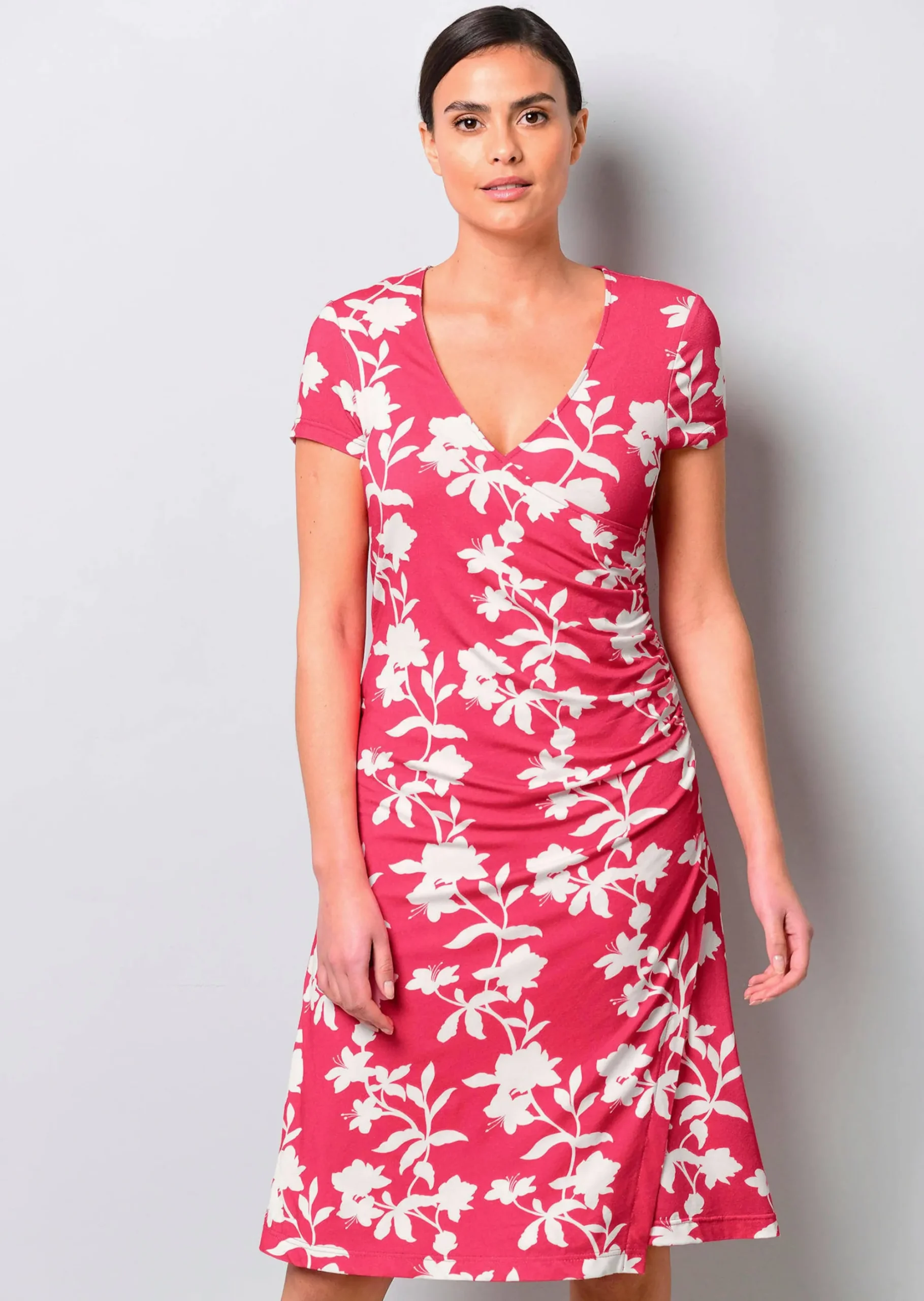 Jerseykleid mit Raffung