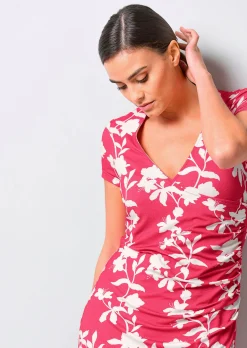Jerseykleid mit Raffung