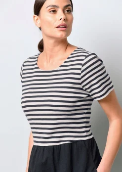 Jerseykleid mit Streifen