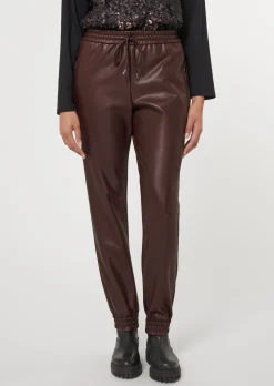 Jogg-Pants in edler Lederoptik
