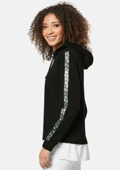 Kapuzensweatshirt mit Dekoband an den Ärmeln