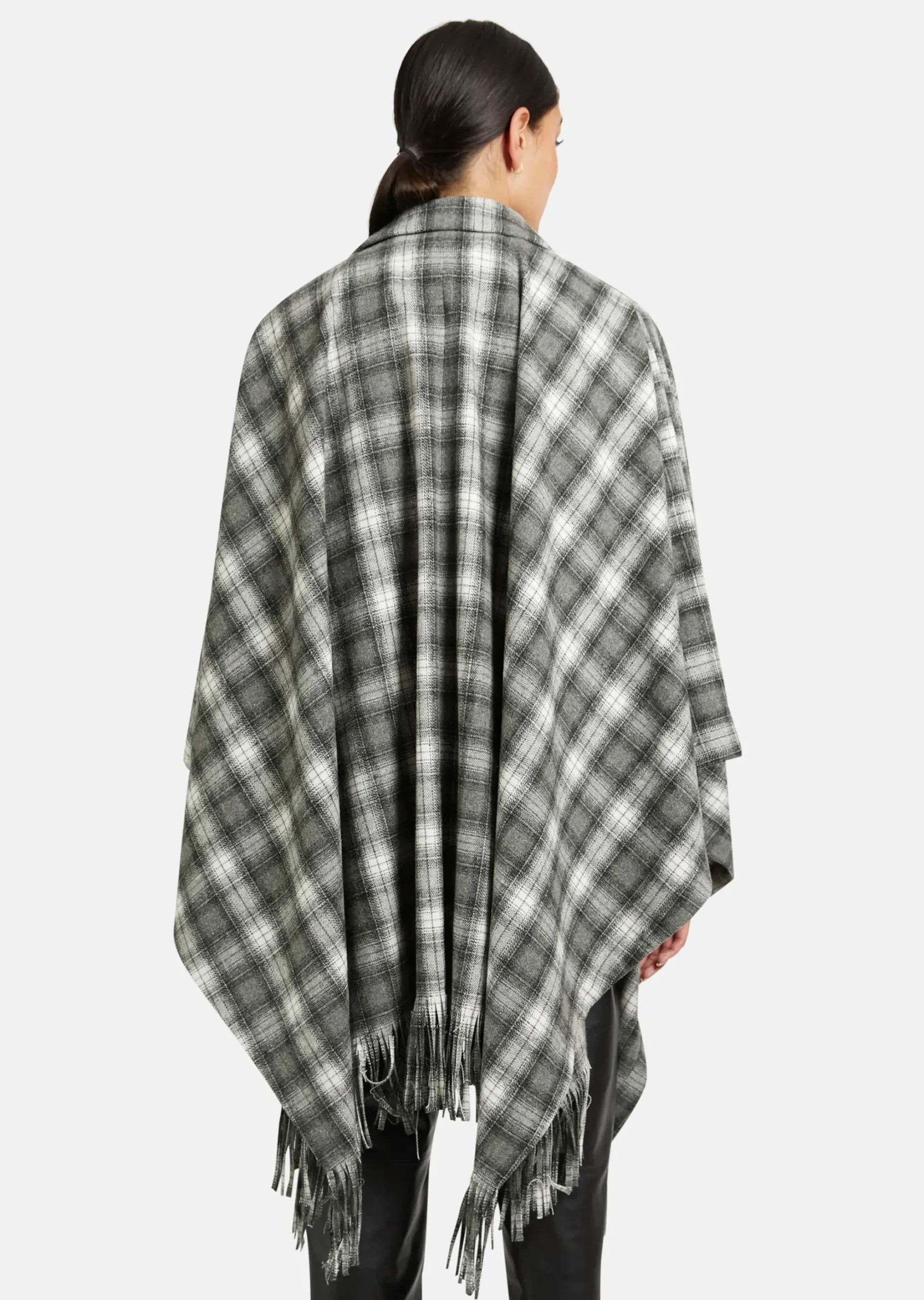 Karo-Cape mit Innenweste