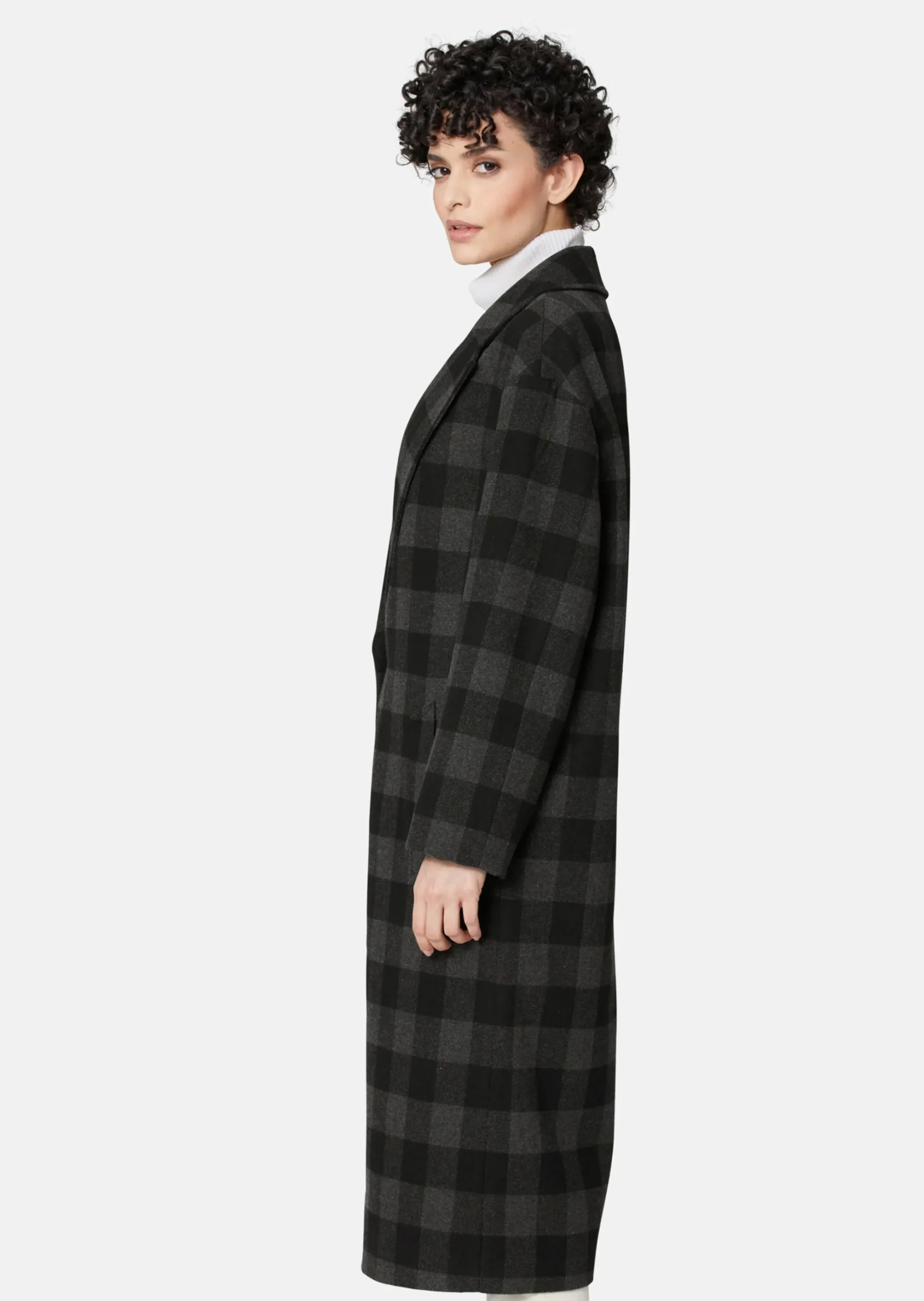 Karomantel in lässiger Oversized-Form