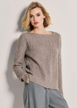 Kaschmir-Pullover mit U-Boot-Ausschnitt