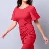 Kleid mit seitlicher Raffung